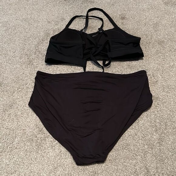 Black bikini xhilaration 16w top great and bottoms merona L - Picture 4 of 5